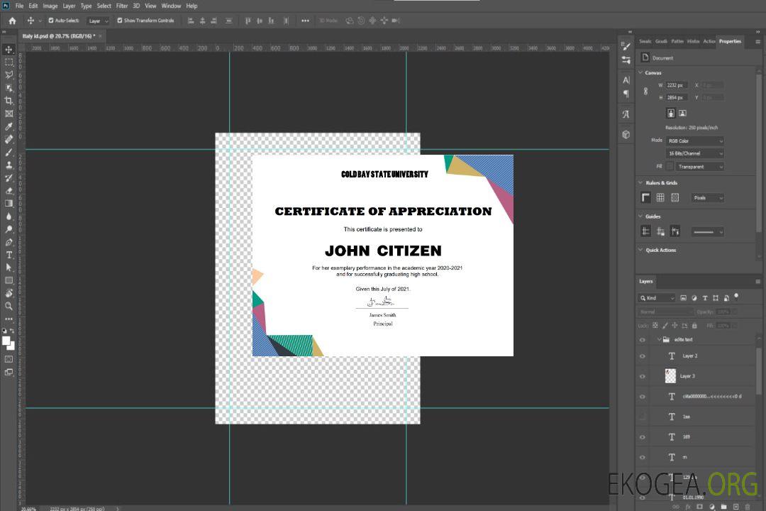 Modèle de certificat d'appréciation de l'obtention du diplôme aux États-Unis au format Word et PDF template